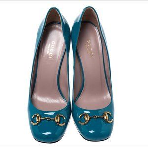 Gucci Turquoise Patent Leather Jolene Horsebit